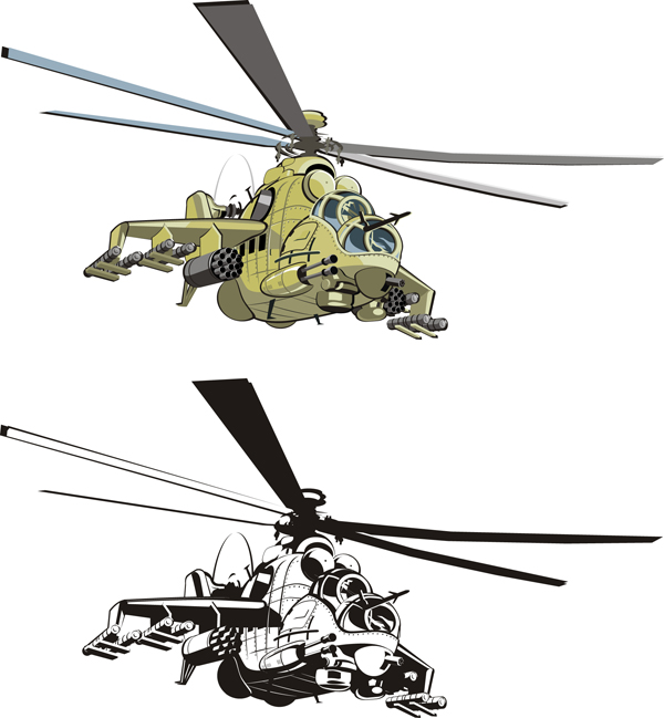 free vector Combat helicopters doe vector